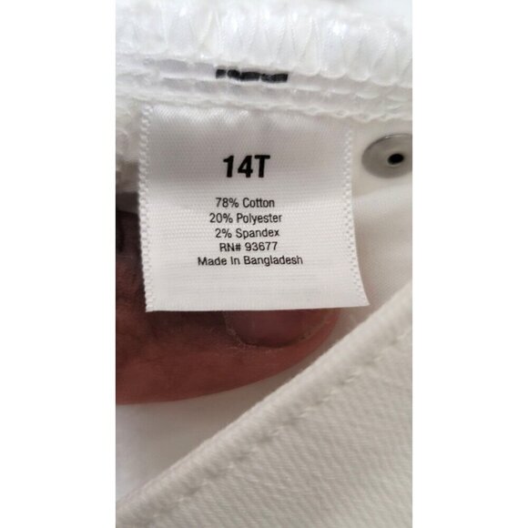 A.N.A White Denim Distressed Shorts With Star Appliques & Frayed Size 14T - Picture 6 of 9